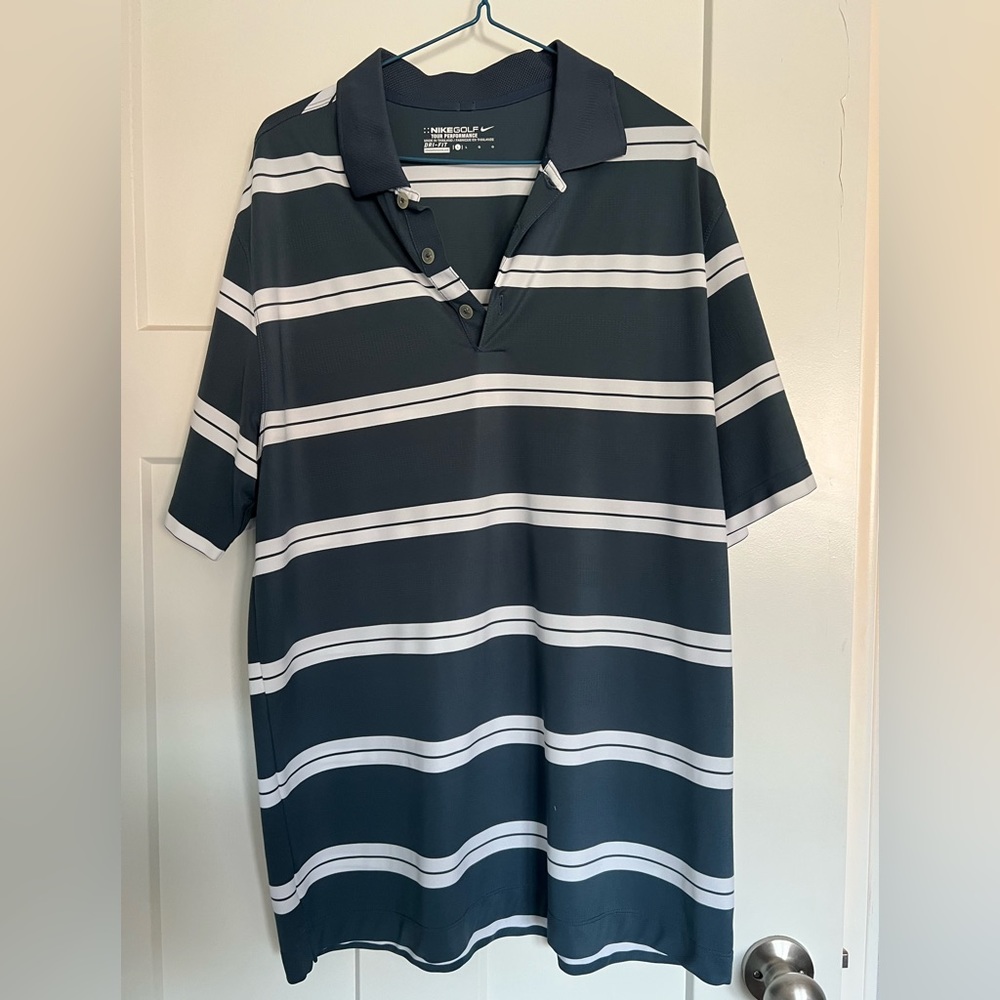 Men’s NIKE golf performance shirt.
